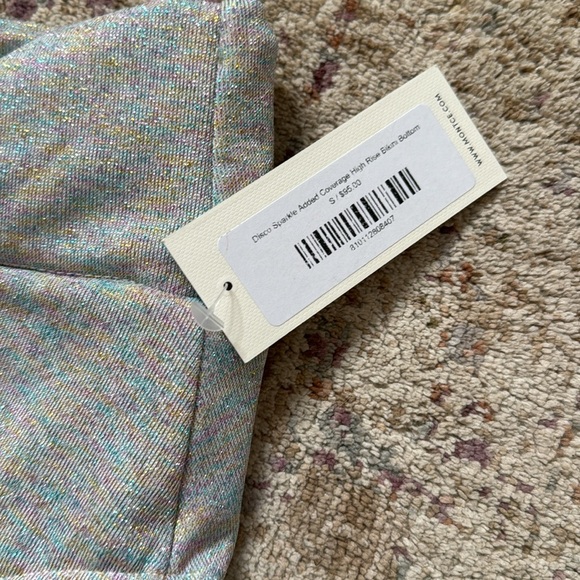 Montce Disco Sparkle Added Coverage High Rise Bikini Bottom - Picture 2 of 5